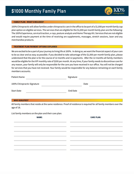 $1000 Monthly Family Plan