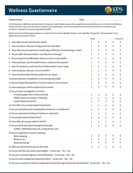 Wellness Questionnaire