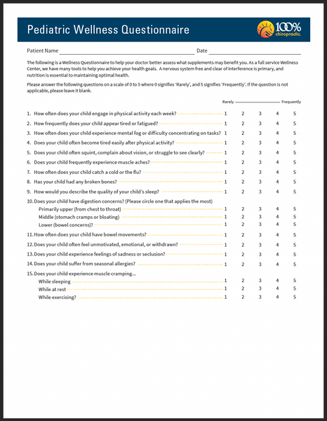 Pediatric Wellness Questionnaire