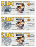 $100 New Patient Experience Coupons (3 per page)