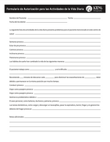 SPANISH - Activities of Daily Living Release Form (ADL)