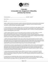 - Colorado ONLY -  Irrevocable Lien, Assignment of Benefits,  and Security Interest