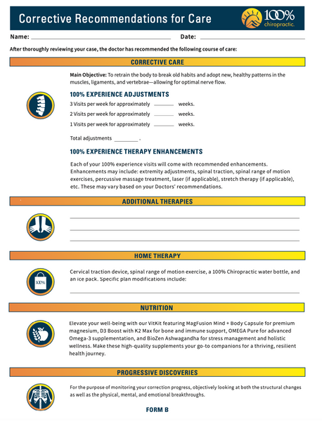 Corrective Recommendations for Care (Form B)