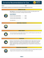 Corrective Recommendations for Care (ADJ. ONLY / Form D)