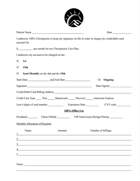 Credit Card Authorization Form
