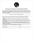 HIPAA Revocation of Authorization to Disclose Health Info