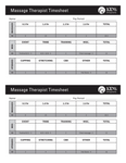 Massage Therapist Timesheet