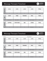 Massage Therapist Timesheet