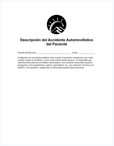 Spanish Patient Description of Auto Accident