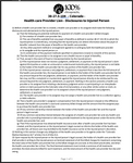 COLORADO ONLY Health-care Provider Lien - Disclosures to Injured Person