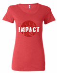 100% IMPACT Women's T-Shirt (red logo)