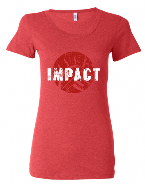 100% IMPACT Women's T-Shirt (red logo)