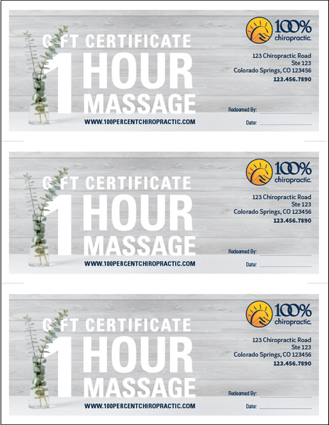 1hr Massage Coupon (3 Per Page)