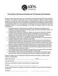 Spanish Patient Privacy Acknowledgment (HIPAA)