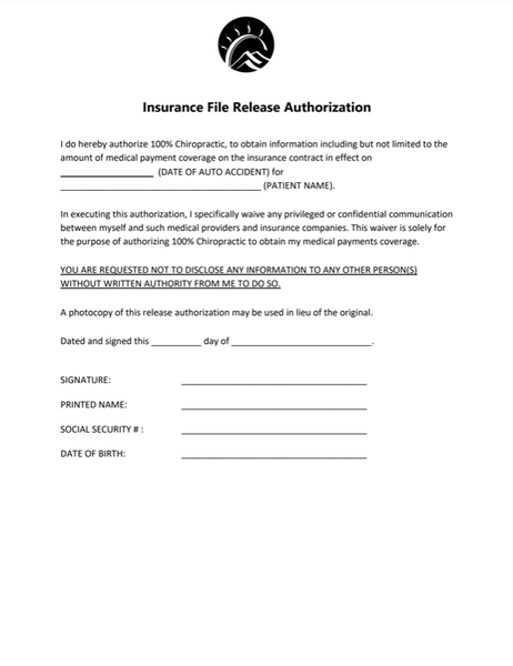 Insurance File Release Authorization